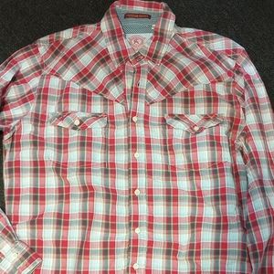 L Christian  Audigier Mens Long Sleeve Shirt Size XL Plaid